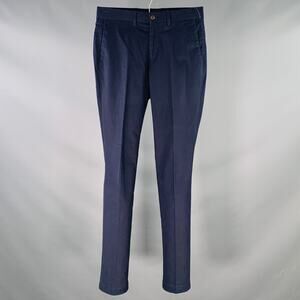 RALPH LAUREN Size 28 Navy Cotton Blend Slim Straight Zip Fly Dress Pants